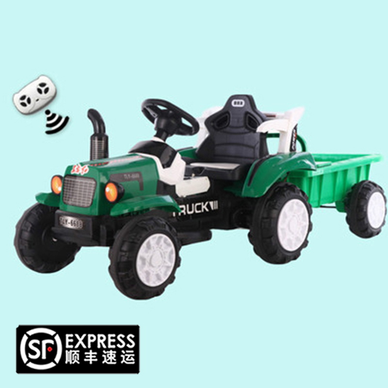正品2023年超大号儿童电动车拖拉机玩具车可坐人遥控车越野车童车