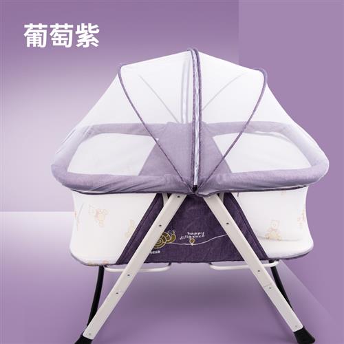 贝欧莱8婴儿床新生儿可折叠便携式宝宝床多功能摇篮床带轮子推行
