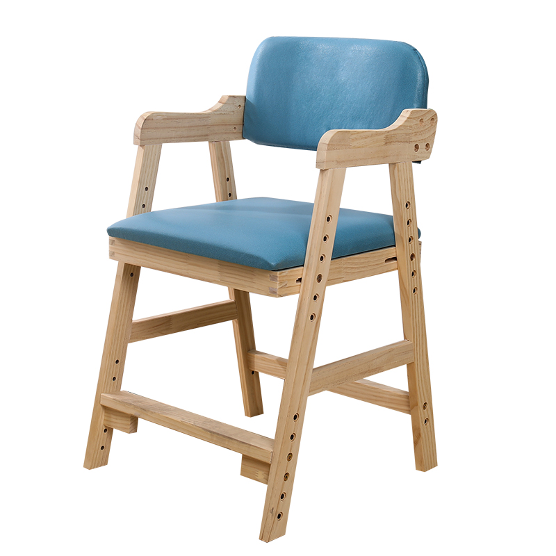 实木儿童学习椅家用可升降靠背座椅写字椅书桌椅子可拆洗餐椅木质