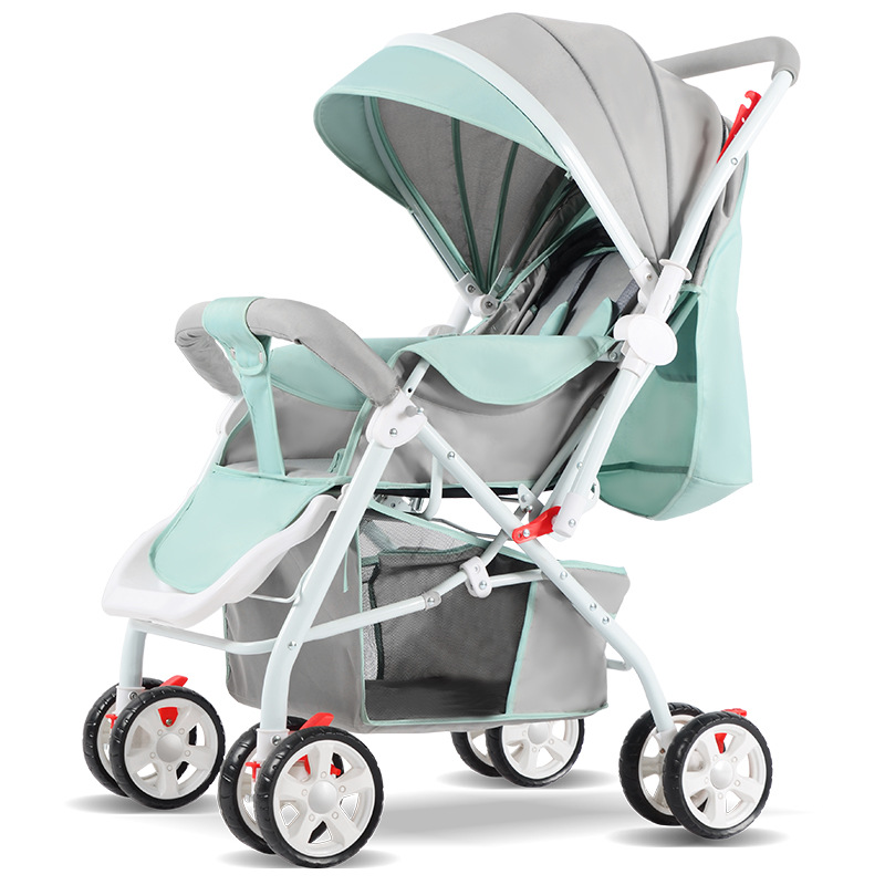 婴儿手推车多功能可坐躺双向超轻便携折叠四轮儿童推车高景观简易