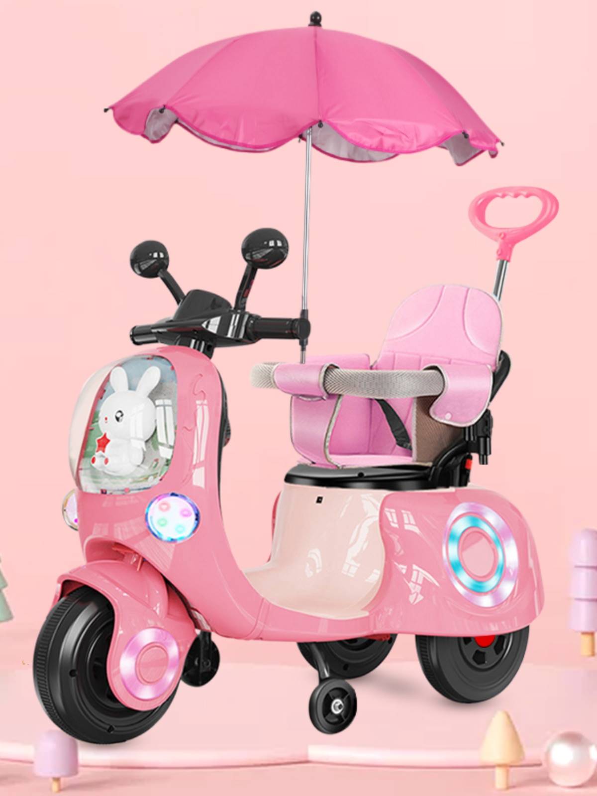 婴儿童电动摩托三轮车1-5岁宝宝男女孩童车可坐人充电遥控玩具车
