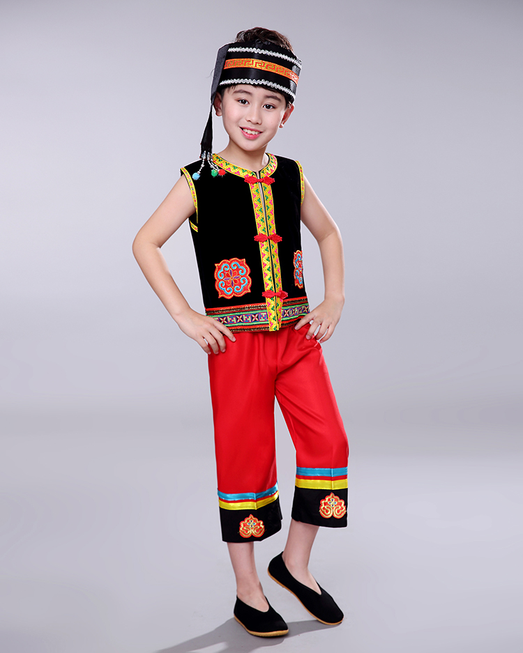 正品彝族舞蹈服装成人女儿童百褶裙表演服饰苗族黎族少数民族演出