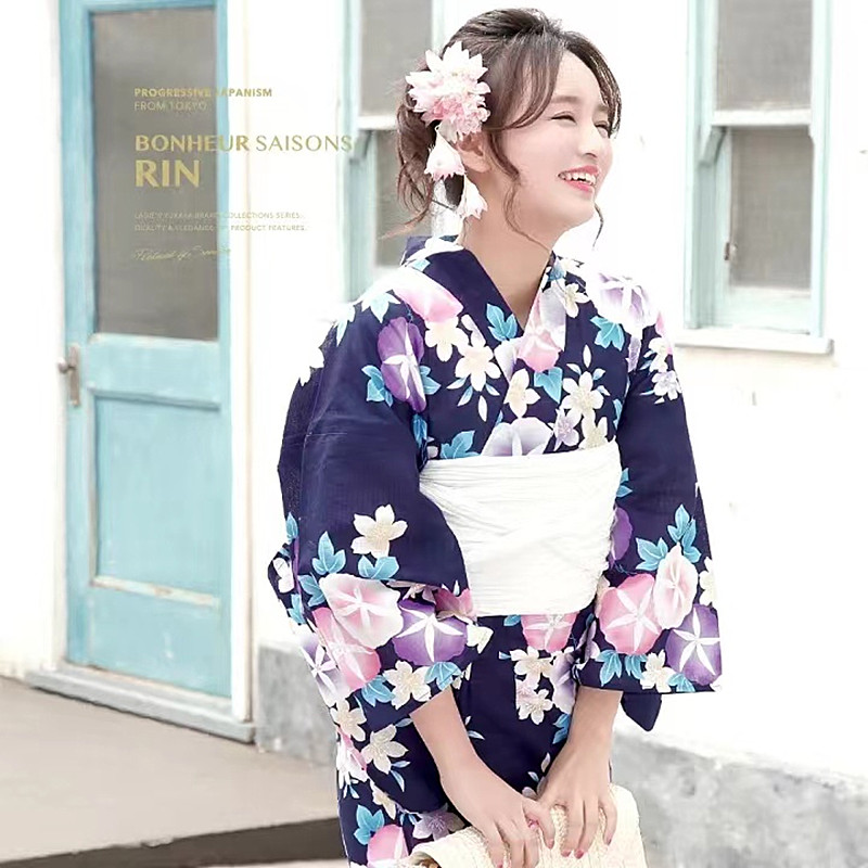 日本传统和服浴衣女 正装纯棉款式 日系复古拍摄旅游cos服饰