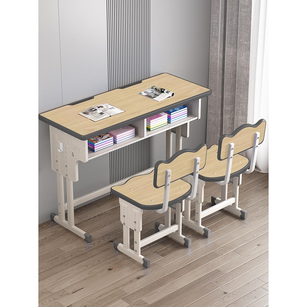 中小学课桌椅双人儿童学习桌学校书桌家用写字桌椅套装可升降桌子