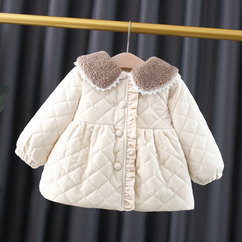 女童冬装加绒外套新款0一4岁小宝宝冬季加厚上衣婴儿棉衣保暖棉服