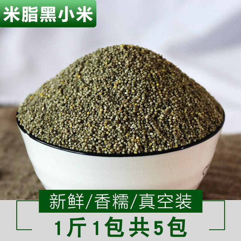 陕北黑小米米脂油小米陕西特产新鲜农家米油黑小米杂粮绿小米5斤