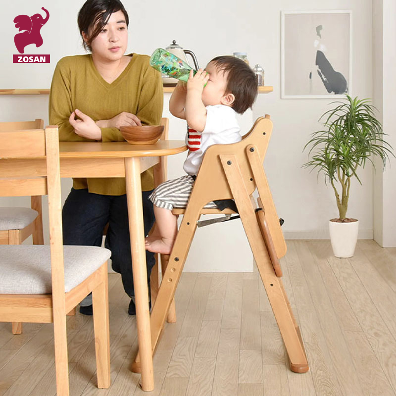 ZOSAN纯实木宝宝餐椅儿童吃饭椅可折叠便携餐桌家用座椅整装