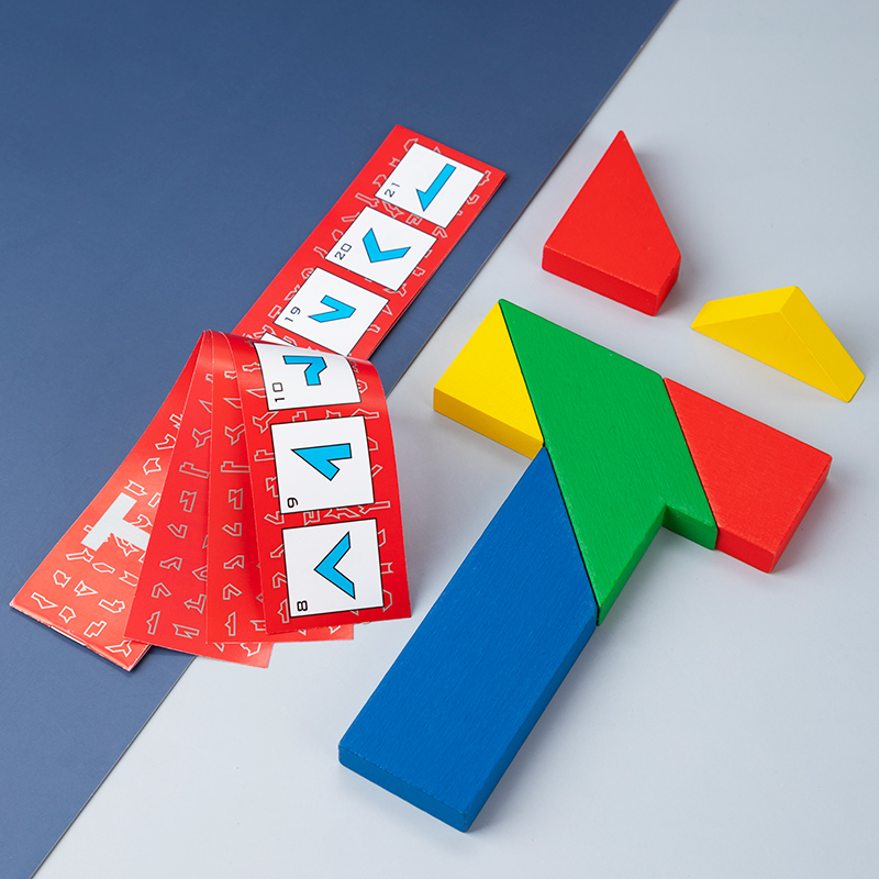 四巧板T字迷之谜儿童拼装益智力拼板拼图幼儿早教木制玩具以上