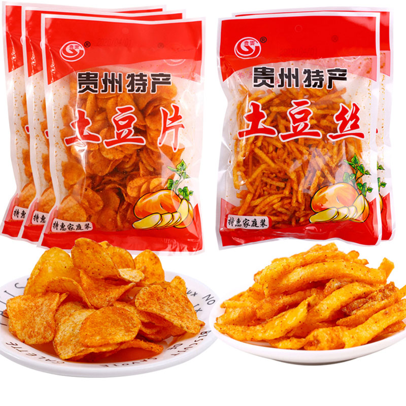 贵州特产网红小吃麻辣土豆片麻辣土豆丝洋芋片童年小零食薯片袋装