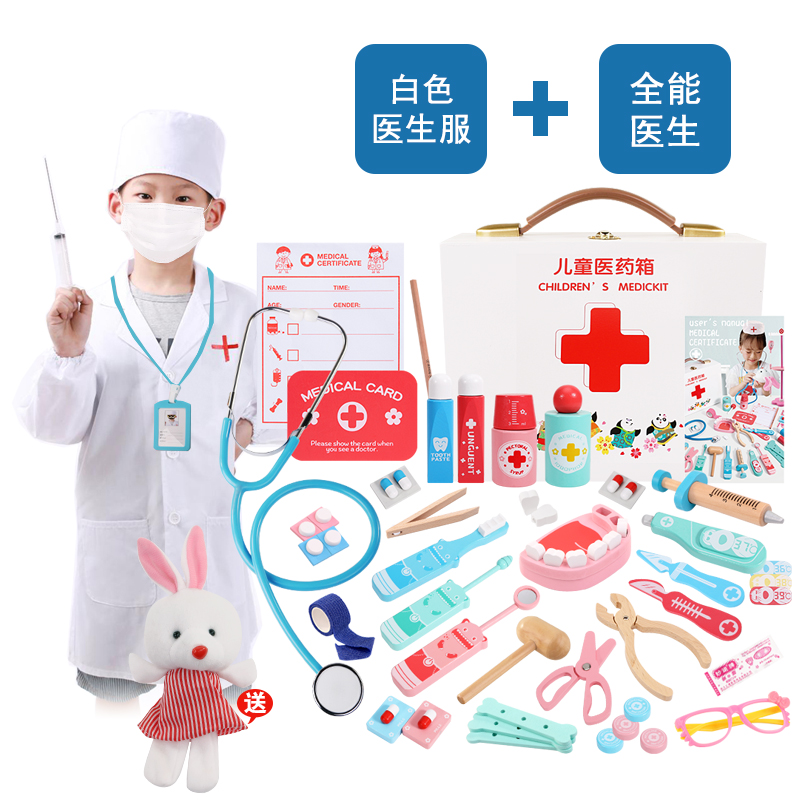 新款儿童医生玩具套装小护士打针工具木制仿真医药箱男女孩宝宝过