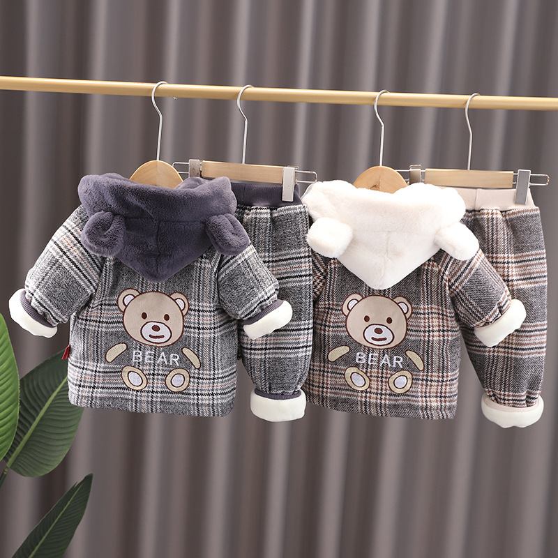 男童冬装套装小孩男宝宝棉衣服秋装婴儿外套厚加绒1岁半2周岁3多4