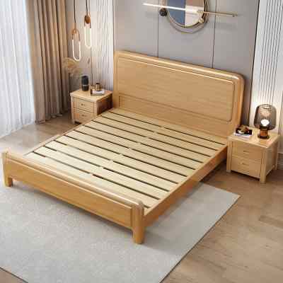 榉木实木床1.8双人床工厂直销简约现代1.5m1.2单人床1.35米儿童床