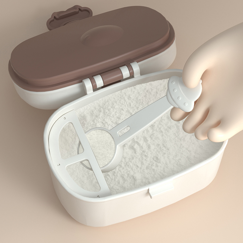 凉凉熊奶粉盒便携外出分装盒婴儿米粉储存罐密封防潮装奶粉米粉盒