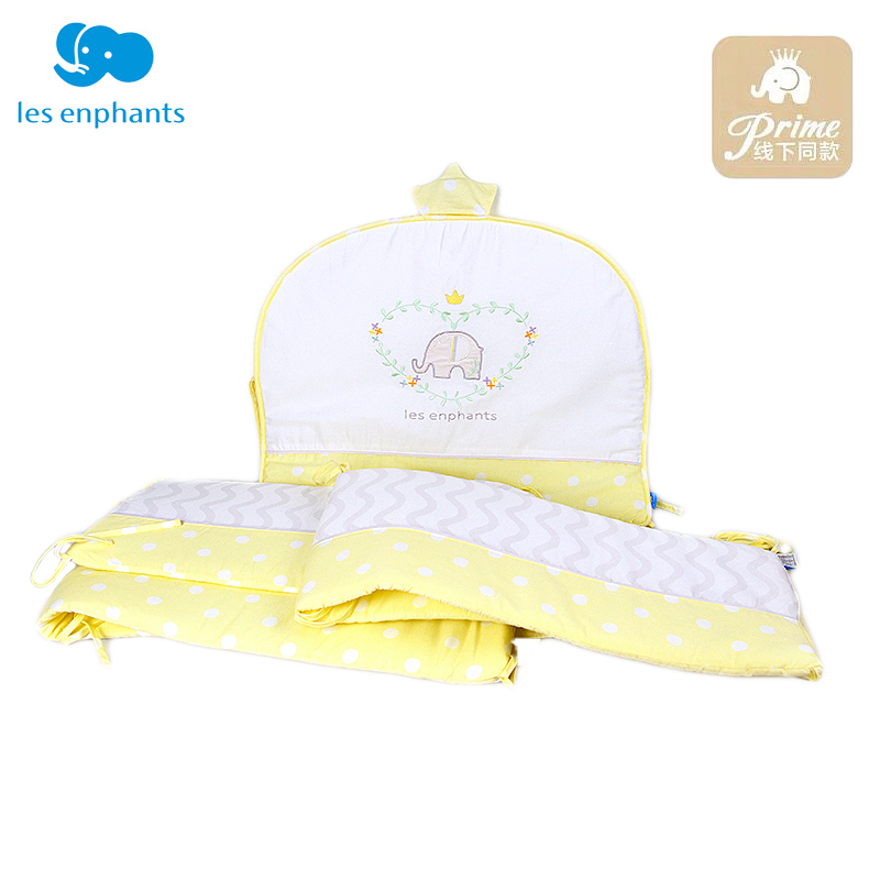 丽婴房婴儿床围新生儿童枕拼接床围套件纯棉防撞宝宝软包床垫床单