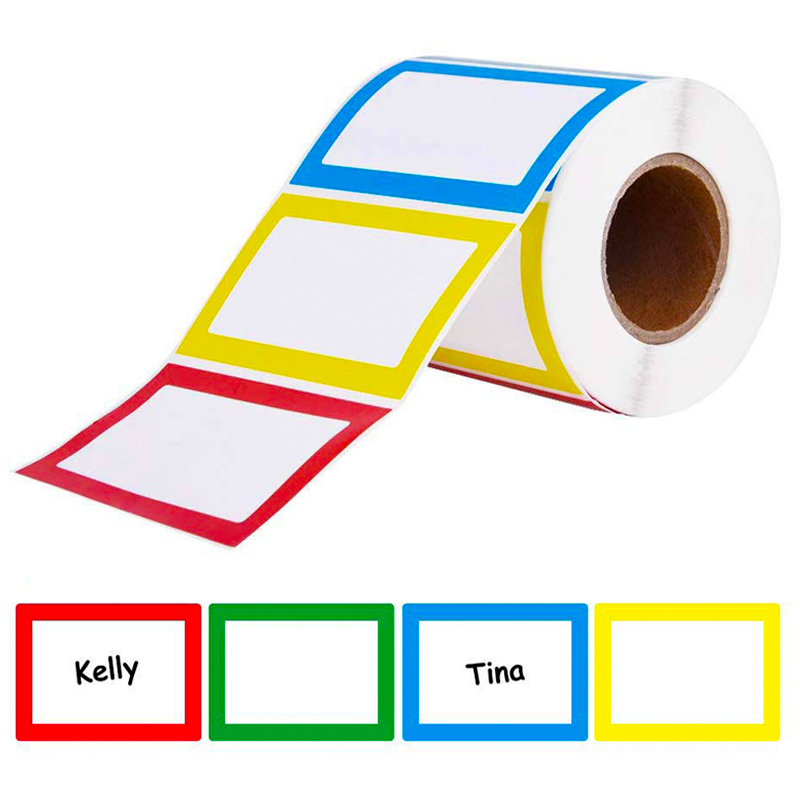 300张/卷空白彩色姓名贴纸家庭存储分类标记贴不干胶标签文具贴纸