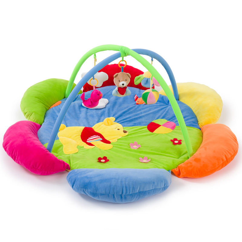 卡其贝特爱心熊宝宝音乐游戏垫毯婴幼儿爬爬垫健身架玩具满月礼品