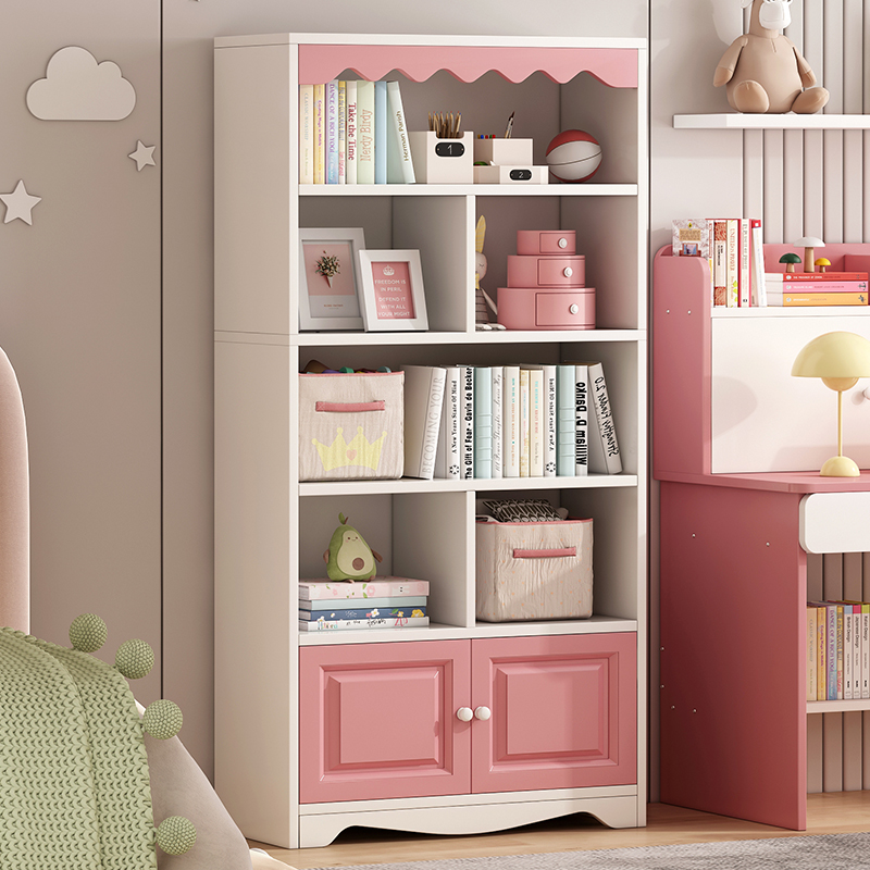 书架置物架落地家用卧室收纳架客厅靠墙简约储物柜儿童简易书柜子