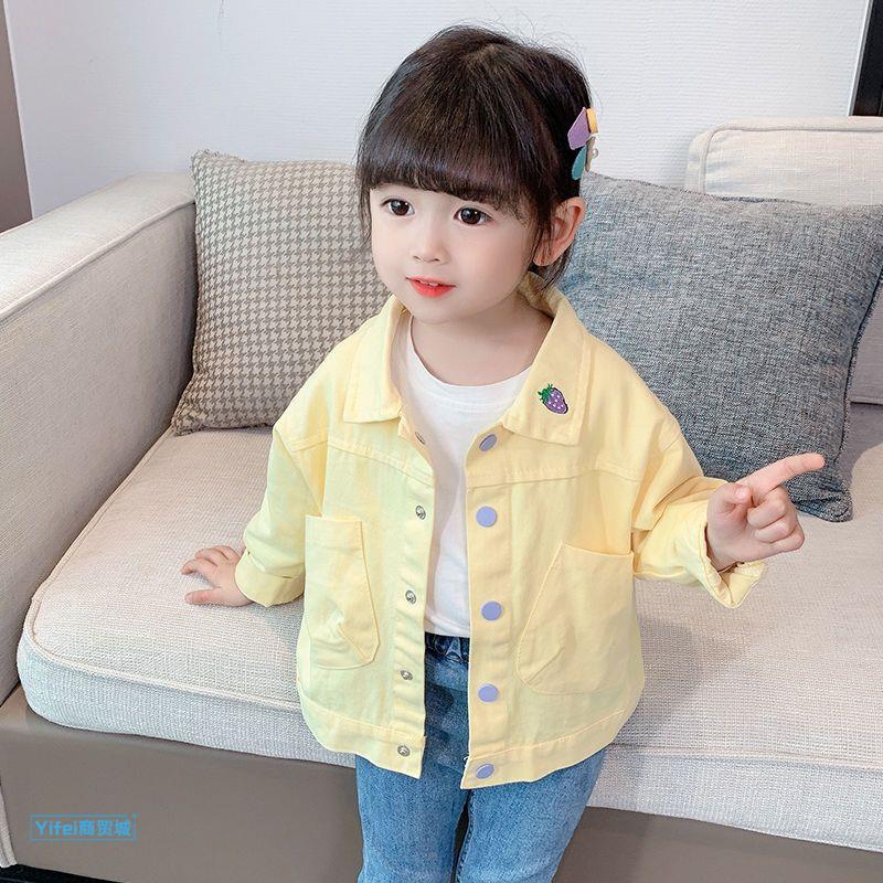 韩版女童外套2023新款春装小孩女宝宝牛仔衣春秋儿童棉布时尚上衣