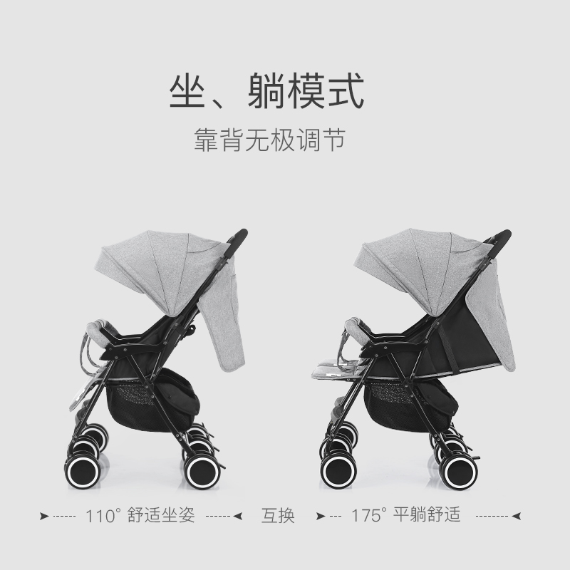 轻便双胞胎婴儿推车可坐可躺减震婴儿车二胎双人手推童车