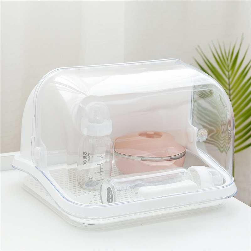 透明收纳盒宝宝奶瓶收纳箱碗保洁盆水杯整理箱婴儿餐具防尘收纳箱