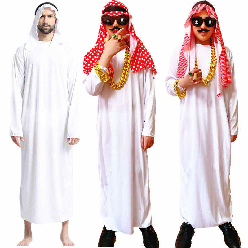 万圣节cosplay中东演出服饰道具阿拉伯衣服迪拜王子沙特牧羊人服