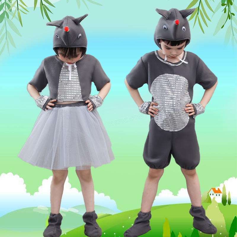 儿童动物演出服小老鼠表演服山羊小羊大灰狼兔子幼儿园卡通舞蹈服