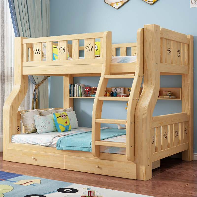 定制上下床双层床两层高低床双人床交错式实木儿童床上下铺木床子