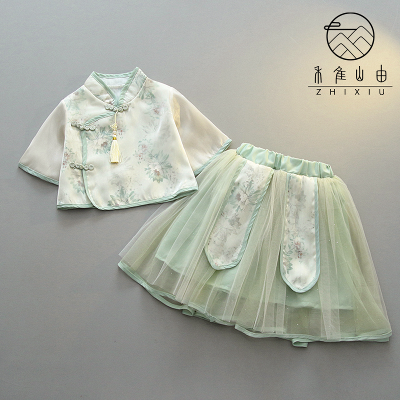 女童汉服裙子夏季超仙小公主古装表演服中国风儿童古装小女孩唐装