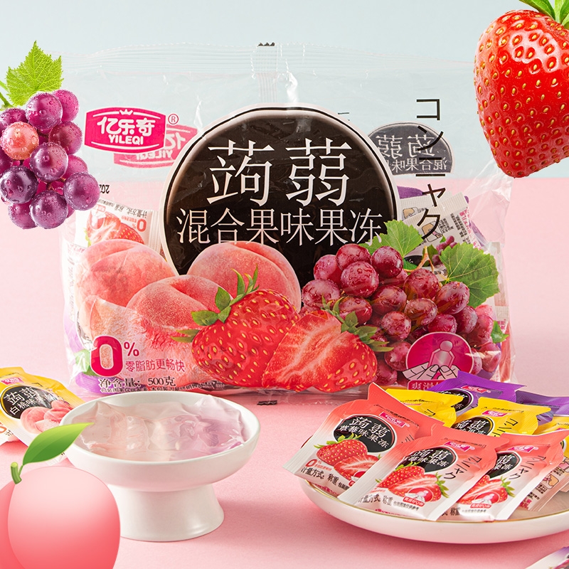 亿乐奇新品网红日式蒟蒻果冻无蔗糖零脂零食果味蒟蒻休闲食品