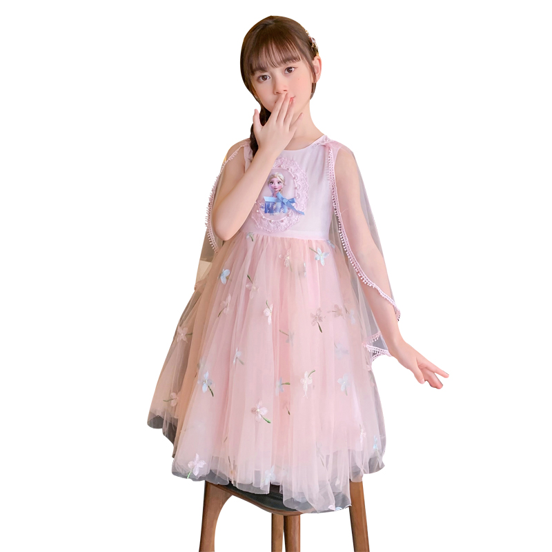 女童爱莎公主裙夏季儿童装洋气连衣裙2024新款纱裙小女孩艾莎裙子