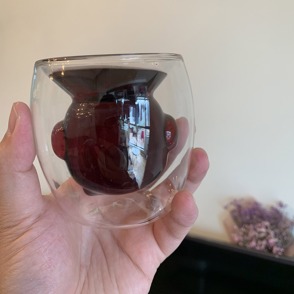 尚辰玻璃水杯可爱卡通玻璃杯机器人造型玻璃杯茶杯酒杯猫爪玻璃杯