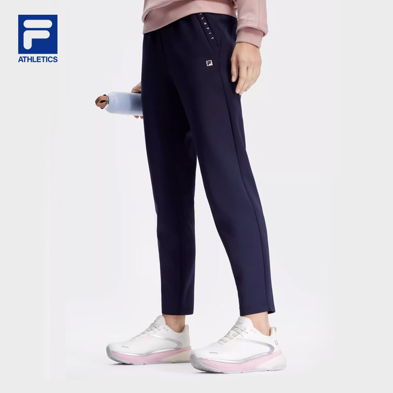 FILA 斐乐官方女士针织长裤2024春季新款基础简约健身直筒运动裤