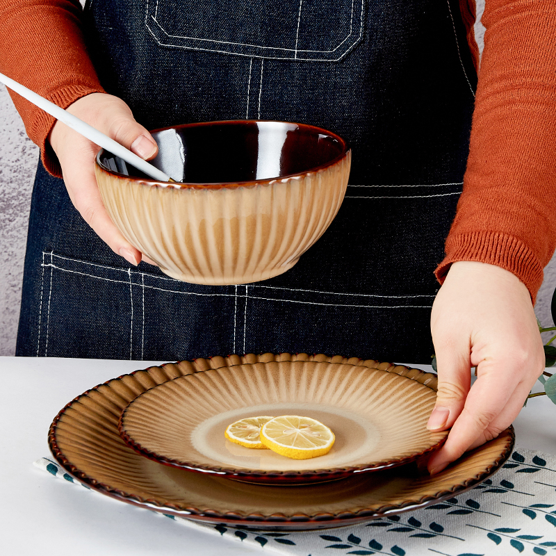 玉泉 北欧陶瓷碗盘餐具现代简约碗碟套装创意吃饭碗面碗西餐牛排
