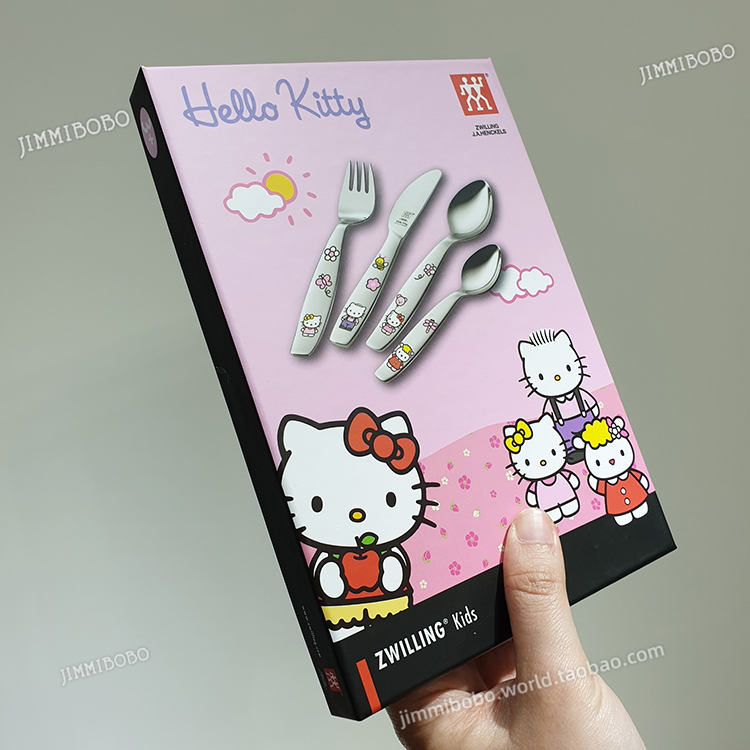 台湾省直邮Zwilling德国双立人Hello Kitty不锈钢儿童西餐具4件套