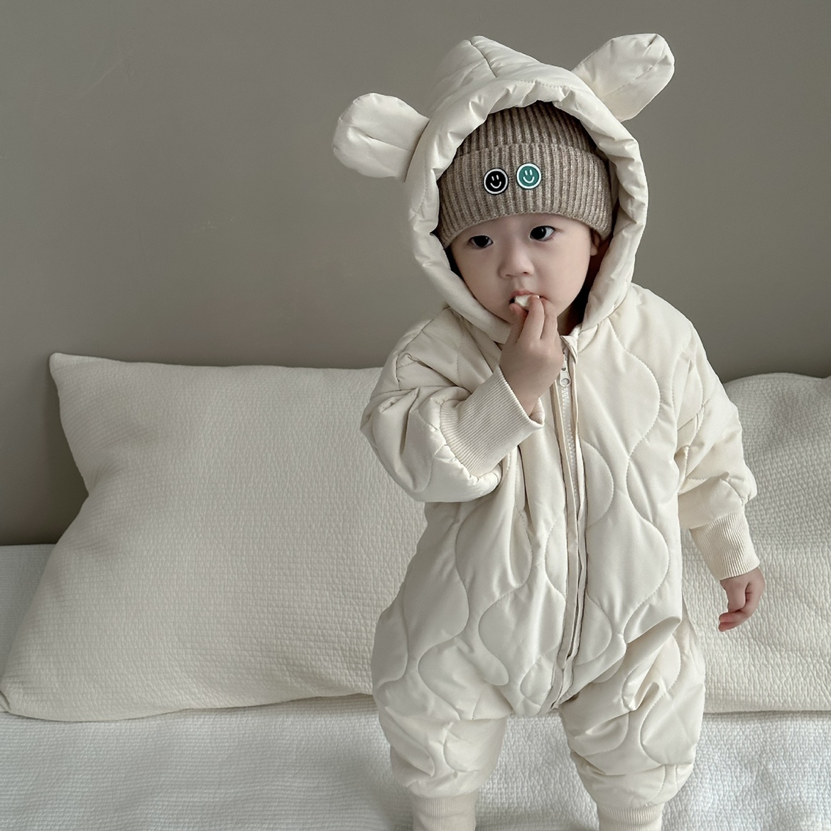 宝宝外出服儿童冬装韩版童装婴儿保暖棉衣男童加绒连体衣婴童棉服
