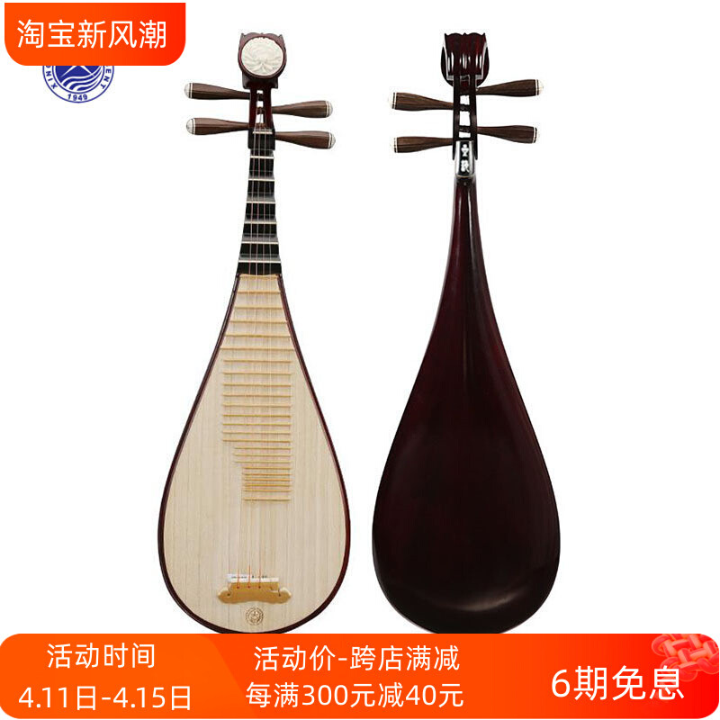 琵琶北京星海乐器 初学琵琶硬木骨花琵琶木轴儿童琵琶 成人琵琶