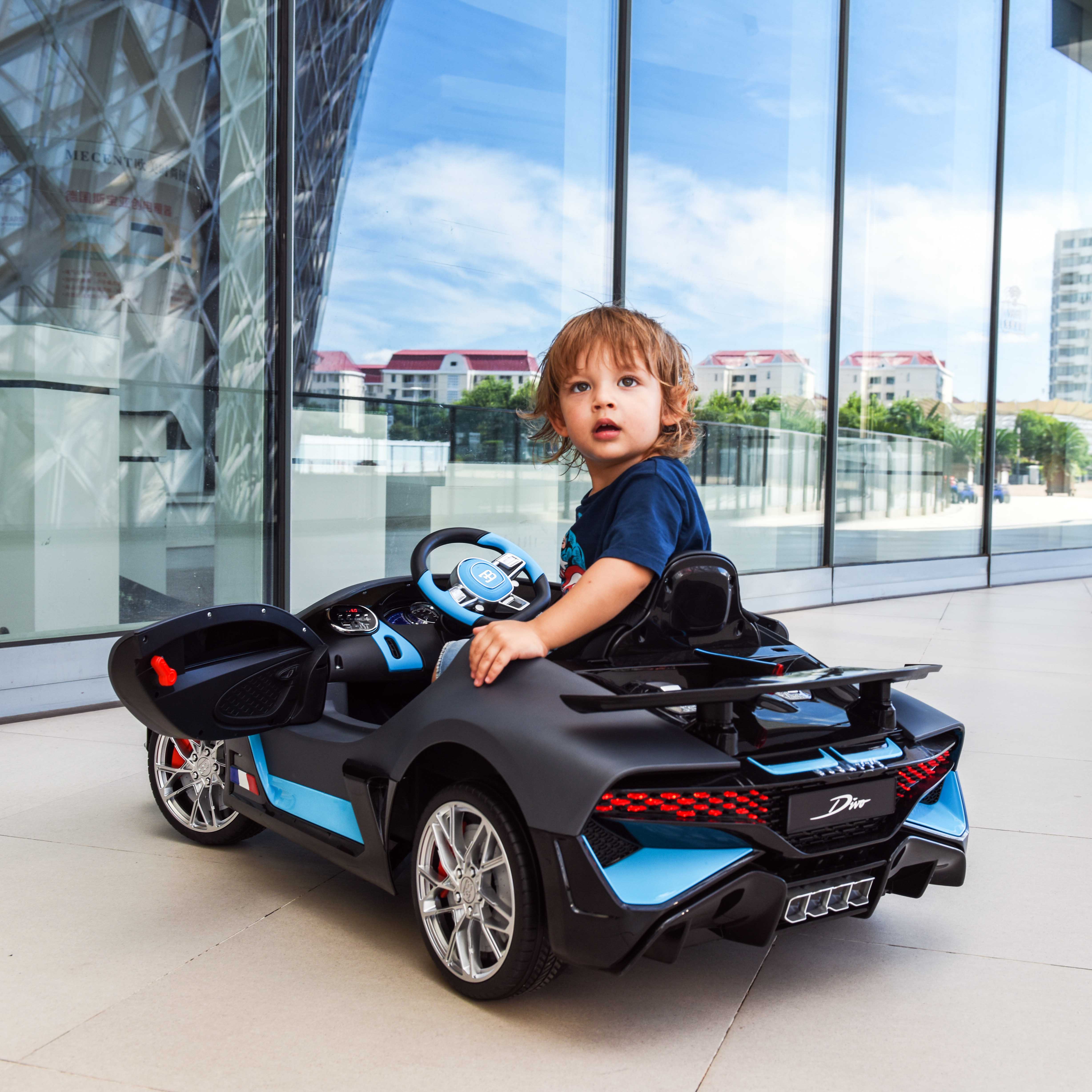 新款布加迪授权Divo儿童电动汽车四轮婴儿车遥控汽车宝宝玩具车可