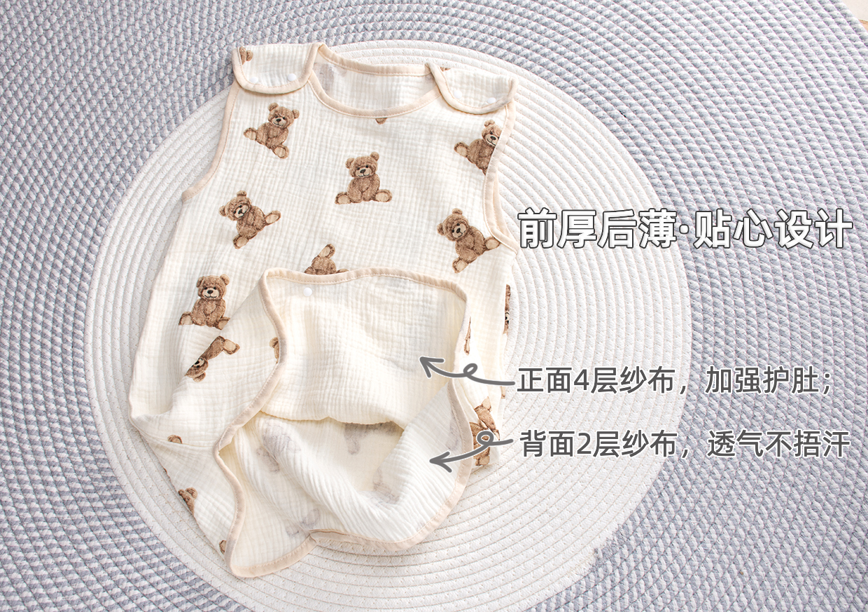 0一6月婴儿睡袋夏季薄款新生儿宝宝0-3个月空调房防踢被背心睡袋
