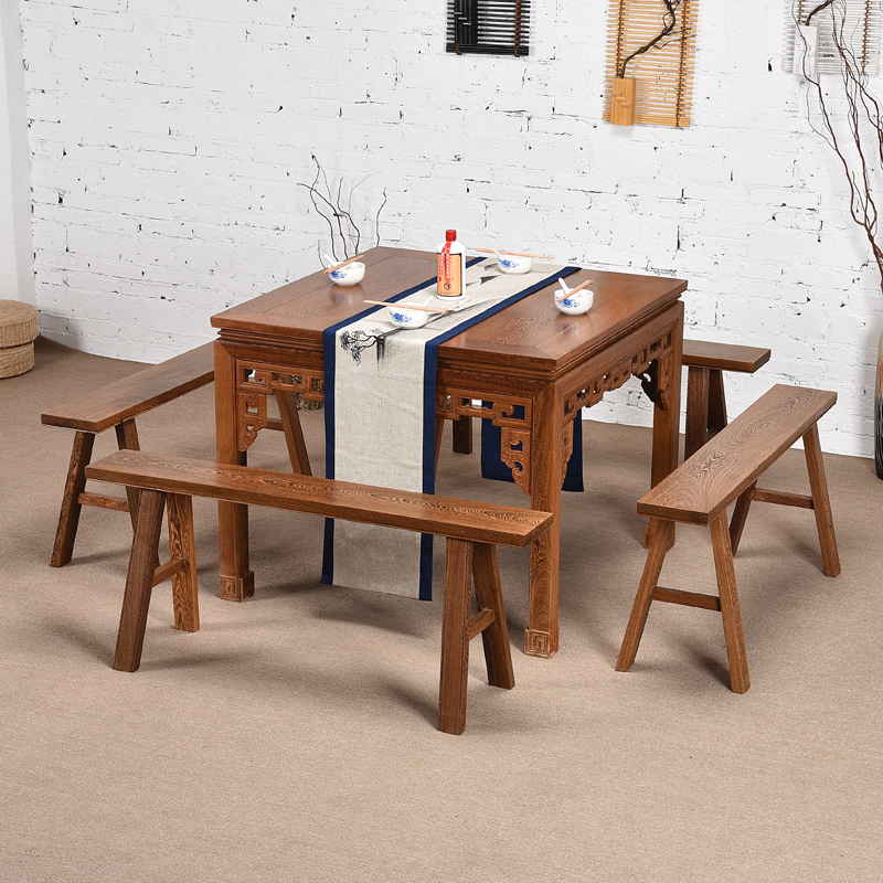 红木餐桌椅组合鸡翅木八仙桌家用小户型方桌全实木中式餐厅吃饭桌