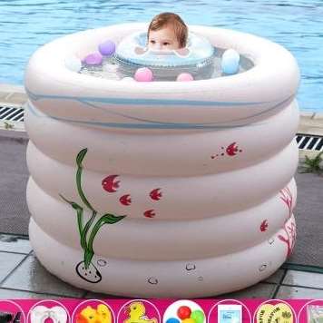 热销中卉蓓新生婴儿游泳h池家用可折叠保温充号大气加厚圆形幼儿