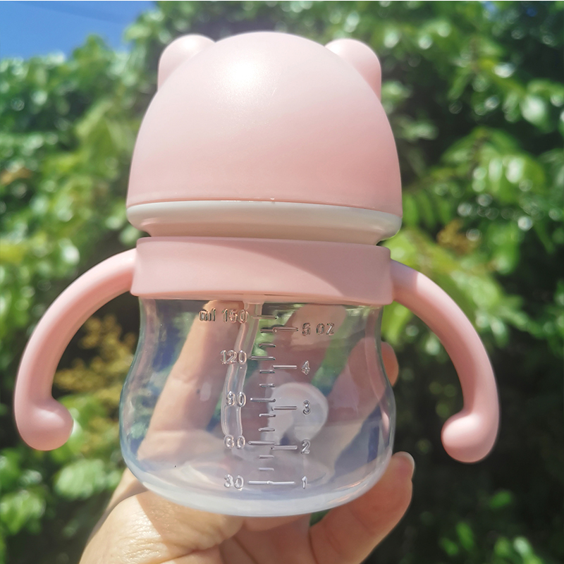 新生婴儿宝宝喝水果汁迷你小奶瓶吸管杯防摔防胀气塑料0-6月1-2岁