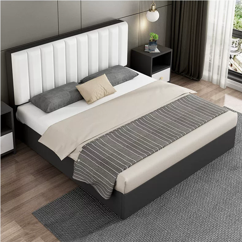 简约时尚实木床1.5米床架出租房双人床1.8北欧主卧板式床软靠床
