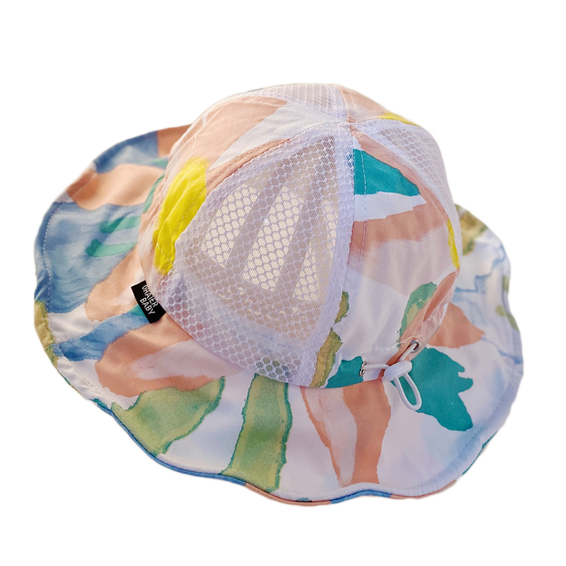宝宝帽子夏季薄款大帽檐遮阳帽婴儿网眼渔夫帽男女儿童夏天太阳帽