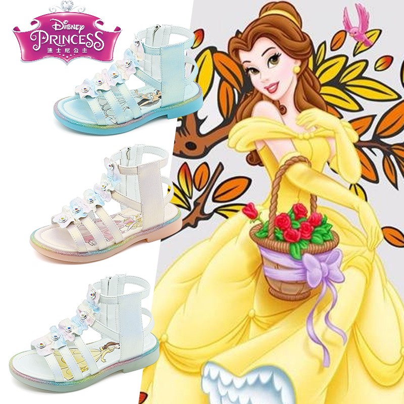 迪士尼童鞋女童公主凉鞋2024夏季新款儿童软底防滑漏趾女童凉鞋