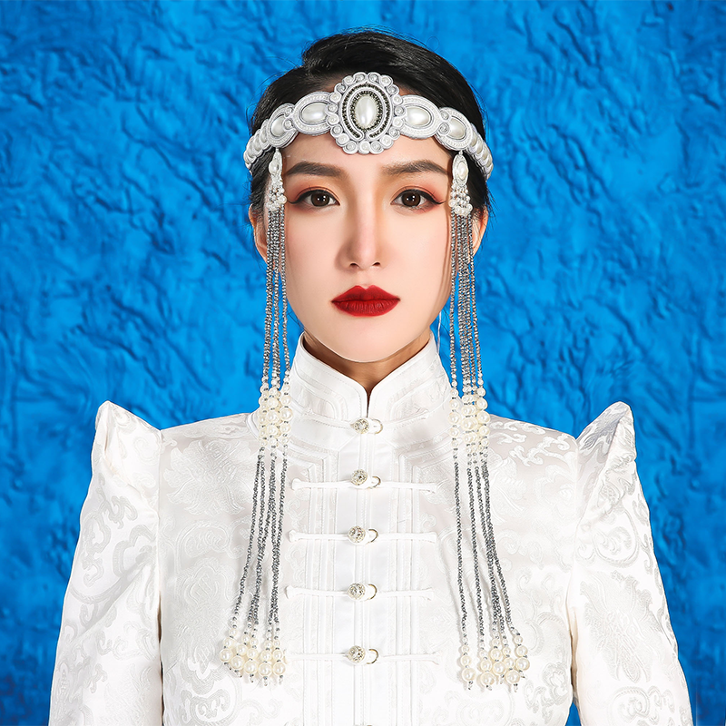 蒙古族女士儿童通用香妃头饰高端少数民族风敬酒头饰摄影写真婚礼