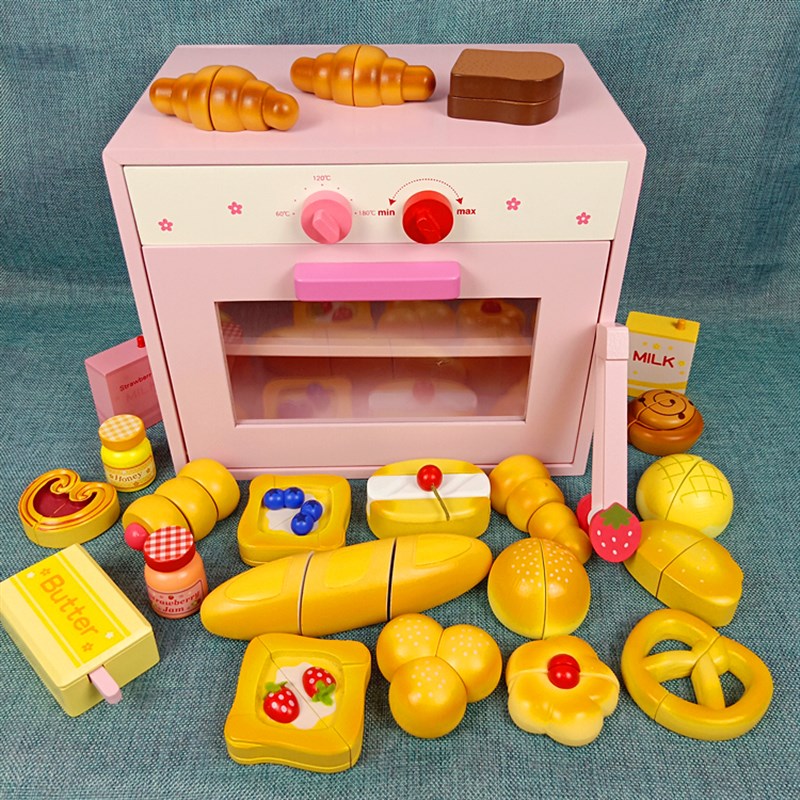 速发新款仿真烤箱玩具过家家微波炉儿童烤炉宝宝烧烤套装厨房面包