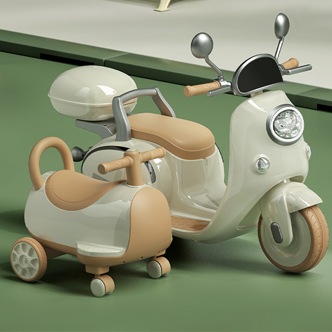 儿童电动摩托车三轮车双人超大号充电童车四轮可坐大人遥控玩具车