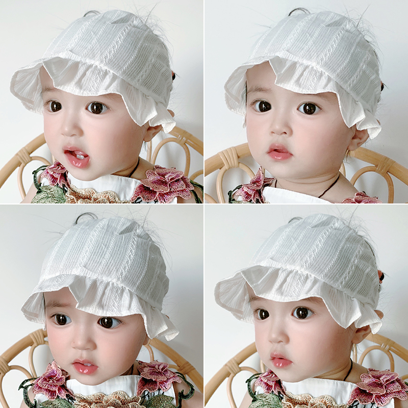 速发婴儿囟门帽子夏季薄款女宝宝护囟门护头囟帽卤门气门新生胎帽