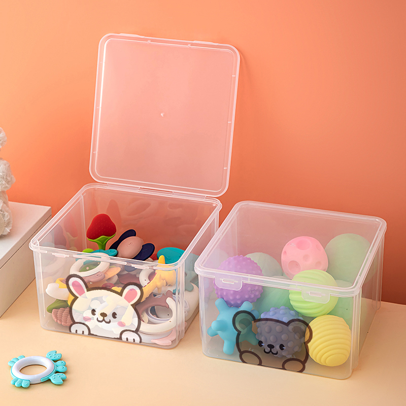 婴儿玩具收纳盒透明分类整理箱子儿童牙胶宝宝用品啃咬磨牙棒神器