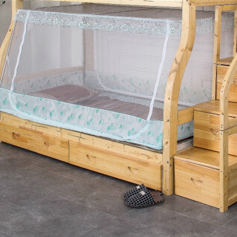儿童高低子母床蚊帐上下铺单双人不x锈钢方形学生蚊帐1.5米0.9m1.